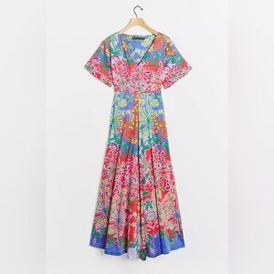 Anthropologie VINTAGE Floral Multicolor Maxi Dress